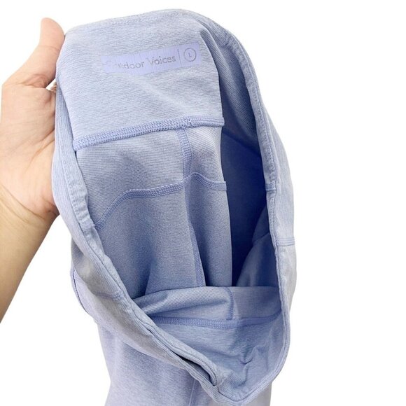 Outdoor Voices Marled Leggings Women’s Large Blue Mid Rise Cropped Stretch - Picture 8 of 10